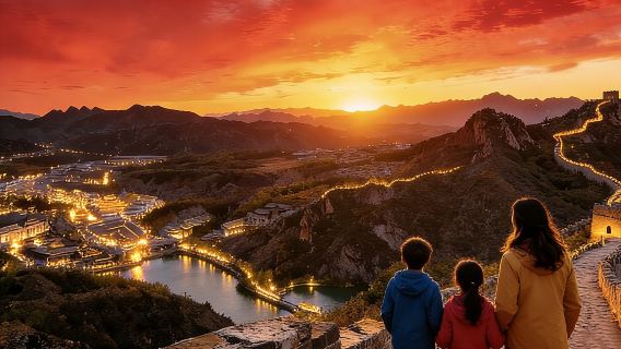 Tour privato di Jinshanling con vista notturna di Simatai e della città sull'acqua di Gubei da Pechino