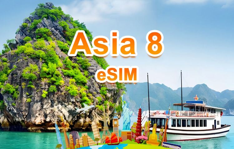 8 asiatische Länder 4G/5G eSIM | Tagespauschale/Gesamtpauschale | 1-30 Tage | QR-Code
