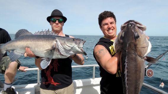 Туризм в Новой Зеландии: круиз на морскую круиз / прогулочное судно / круизный катер на Южном острове Кайкоура, морской омар, капитан РодФазер, Стив/Томо