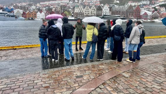 Bergen: Recorrido turístico a pie con paseo en ferry