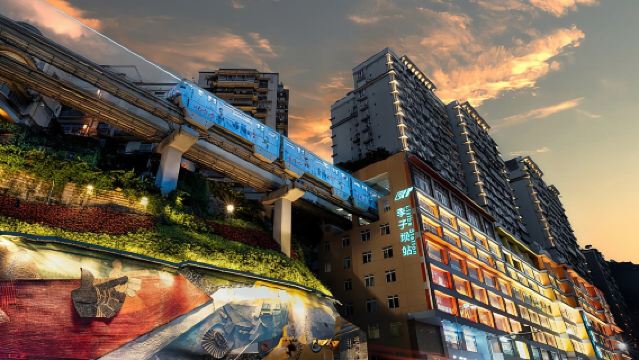 จีน ฉงชิ่ง: ถนนคนเดินฉือฉื่อโข่ว - โรงงาน 2 เอ้อหลิง - รถไฟลอยฟ้าลอดตึก - กระเช้าลอยฟ้า แม่น้ำแยงซีเกียง | เหมารถแบบกำหนดเอง