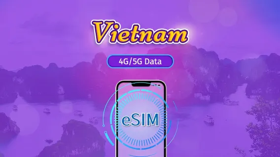 Vietnam | 5G eSIM | Day Pass/Total Package | 24H Billing | 1-30 days | QR code