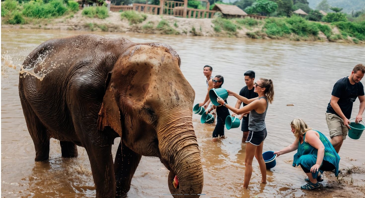 Tagesausflug zum Elephant Nature Park in Chiang Mai / Englischsprachiger Service / Mittagessen inklusive / Transfer verfügbar / Spielen mit Elefanten