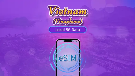 Vietnam Vinaphone | Local eSIM | Daily Plan | Natural Day Billing | 5-10 Days | QR Code