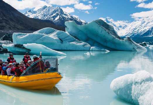 2.5-Hour MAC Boat Adventure on Tasman Glacier Lake, Mount Cook, South Island, New Zealand [Fixed Pickup & Drop-off | Guided Tour]