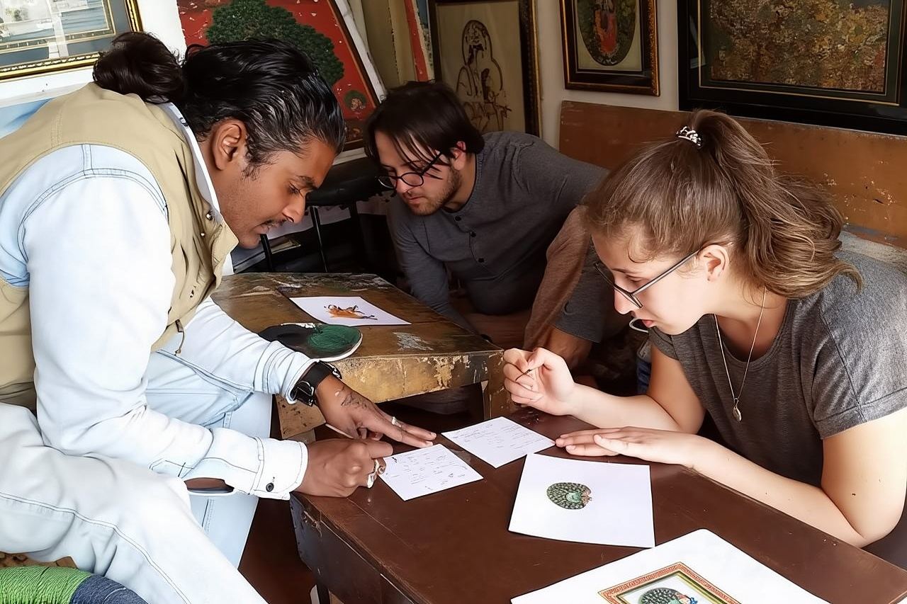 Traditional miniature painting class at Pacific Art 