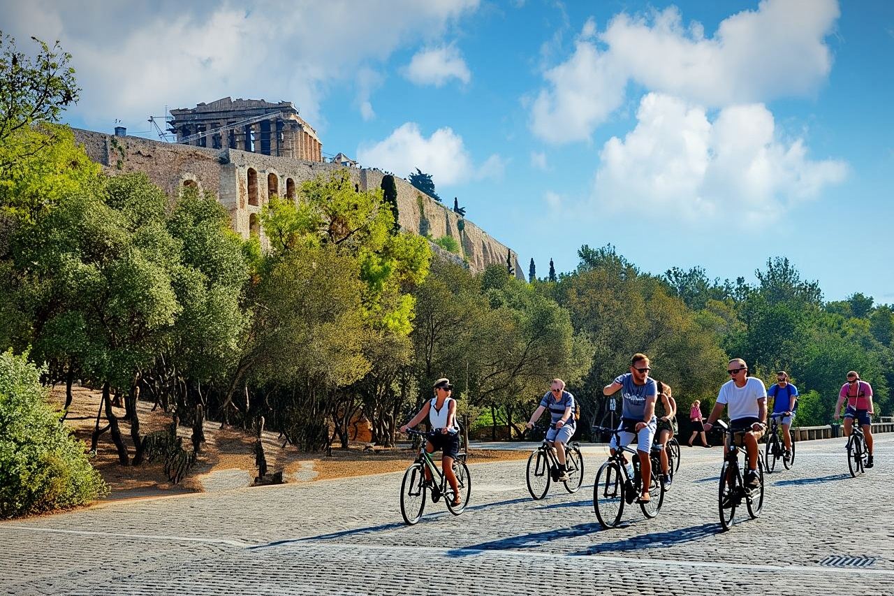 Athens Scenic Electric Bike Tour with optional Acropolis visit