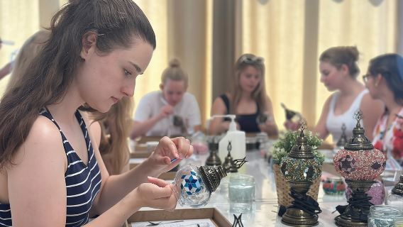 Turkish Mosaic Lamp Workshop in Antalya Near Old Town