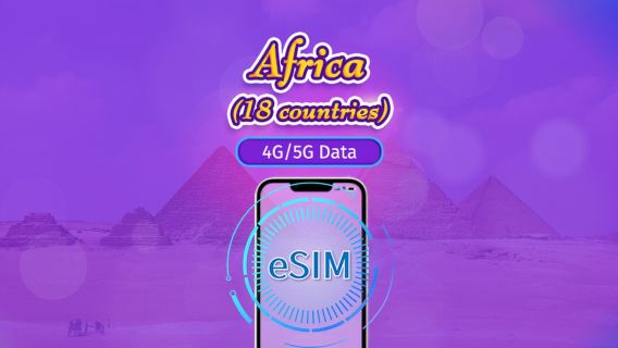 Africa(18 countries) | 5G/4G eSIM | Day Pass/Total Package | 24H | 1-30 days | QR code