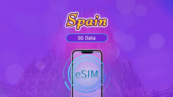 Spanje | 5G/4G eSIM | Totaalpakket | 24-uurs facturatie | 7–30 dagen | QR-code