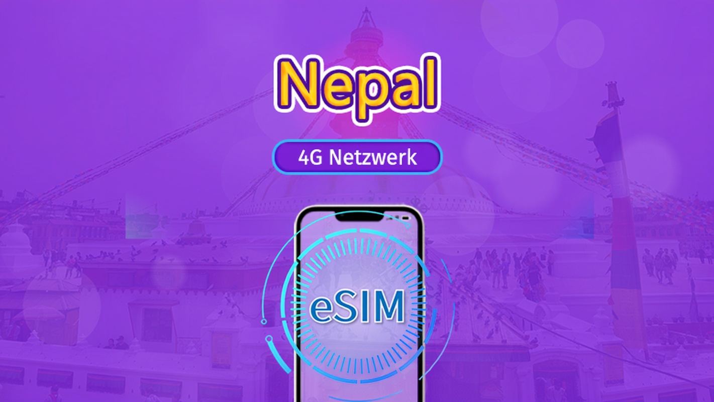 Nepal | 5G/4G eSIM | Gesamtpaket | 24-Stunden Abrechnung | 30 Tage | QR-Code
