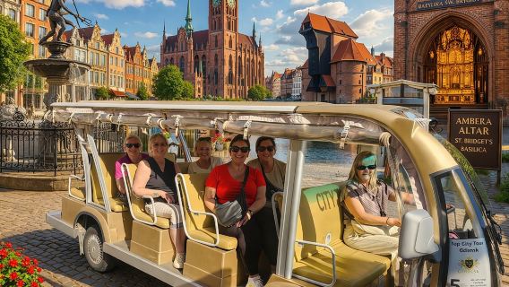 Gdansk: 2H City Sightseeing Tour LIVE GUIDED by Buggy/Golf cart