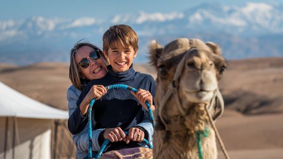 Agafay Desert Camel Experience with snack from Marrakech