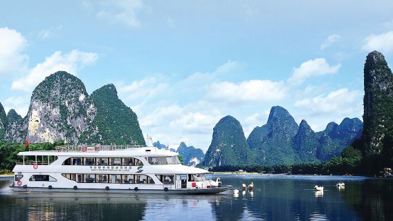 陽朔漓江三星船/四星遊船+遇龍河竹筏漂遊一日【小團/私人導覽】