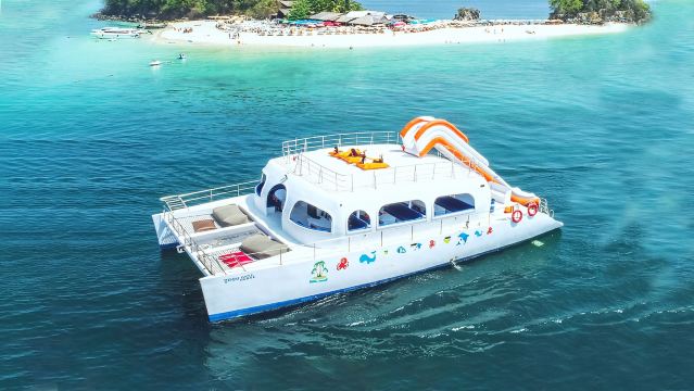 泰國普吉島蛋島帆船遊艇拼船包船大船出海浮潛滑梯冰淇淋號佩奇號親子雞蛋島兒童沙灘半日遊艇租船老周環遊