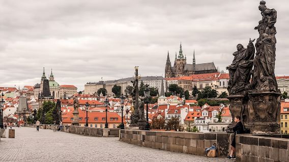 Prague Castle and Orloj with National Museum or Jewish Quarter