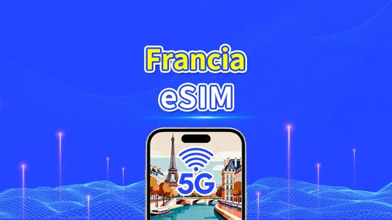 Francia 5G eSIM  | 3 redes incluidas | Compatible con IA y TikTok | Paquete de datos diario/total | 1–30 días | Facturación por 24 horas | Código QR