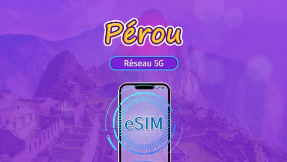 Pérou | eSIM 5G/4G | Forfait total | Facturation 24h | 30 jours | Code QR