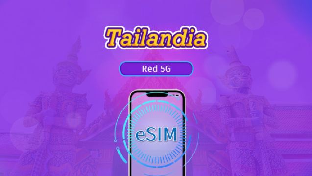 Tailandia| eSIM 5G | Pase diario/Paquete total | Facturación cada 24 horas | 1-30 días | Código QR