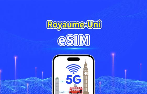 eSIM Royaume-Uni | 5G/4G | Forfait données quotidien/total | 1–30 jours | Facturation sur 24 heures | Code QR