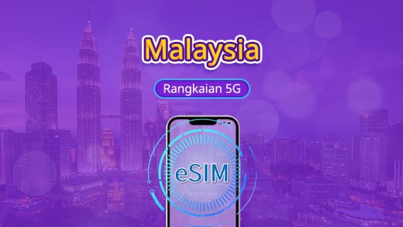 Malaysia | eSIM 5G | Pas Harian/Pakej Jumlah | Pengebilan 24 Jam | 1-30 hari | Kod QR