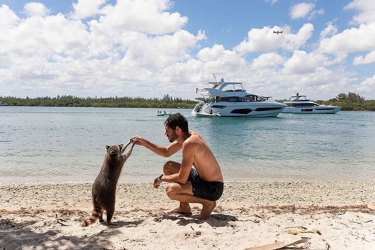 Miami Island Adventure: Boat Rental to Raccoon Island 