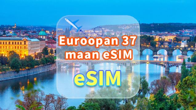 Euroopan 37 valtiota | 5G eSIM | rajaton käyttö | nopea verkko | ei fyysistä korttia | kalenteripäivä | QR-koodi