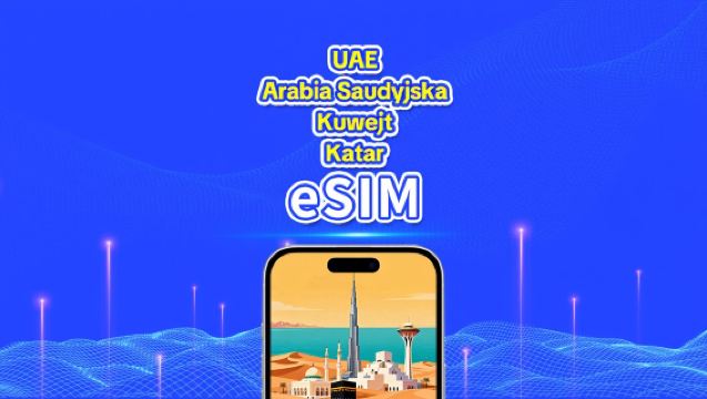 ZEA/Arabia Saudyjska/Kuwejt/Katar 5G eSIM | Dzienny/Całkowity pakiet danych | 1–30 dni | Rozliczanie 24-godzinne | Kod QR