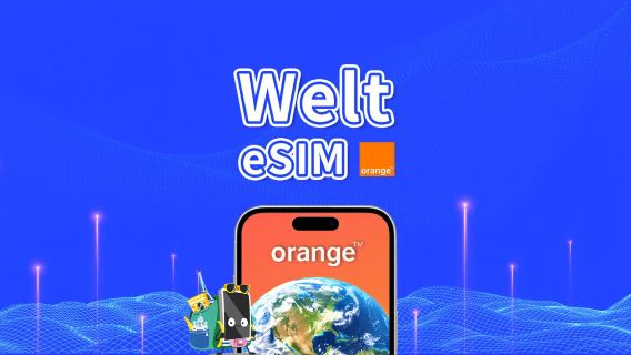 Orange World eSIM | 4G/LTE | Gesamtvolumen 1GB-20GB für 30 Tage | 24-Stunden-Abrechnung | QR Code