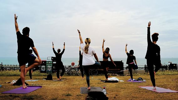 Outdoor Yoga Class at Brighton's Sea front