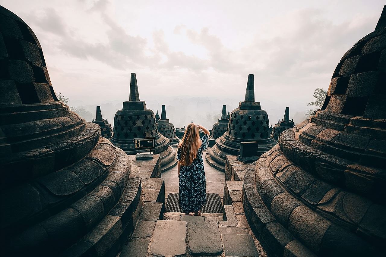 Salita alla cima del tempio di Borobudur e tempio di Prambanan - tour giornaliero