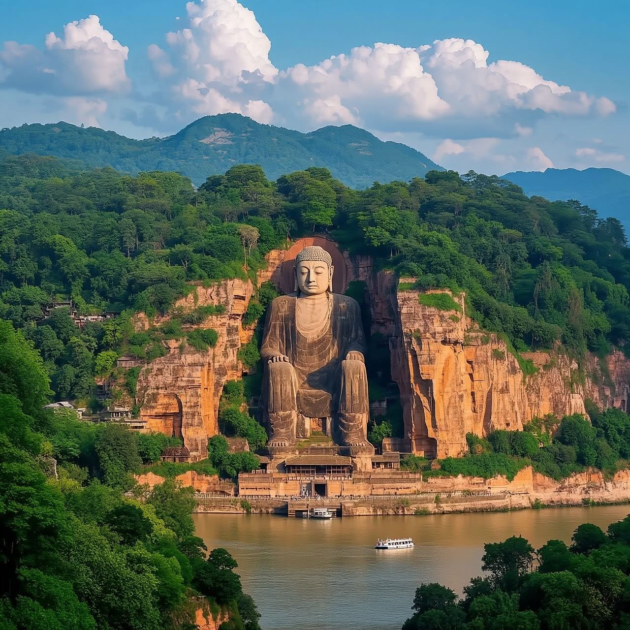 樂山大佛人員導覽 • 遊船30分鐘導覽 • 登山90分鐘導覽 • 可選含門票 • 藍牙耳麥