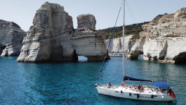 Full day sailing cruise on the West side of Milos island