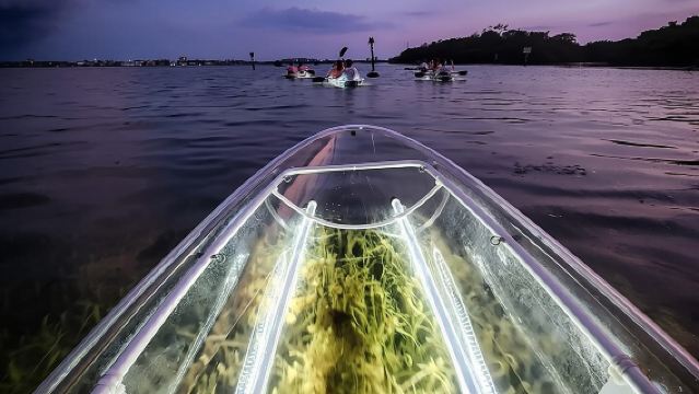 Anna Maria Island - Tour in Kayak Trasparente con LED e Fondo in Vetro di Notte