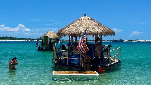Original CRUISIN TIKIS 3 Hour Cruise, Snorkel, Swim/float Sandbar