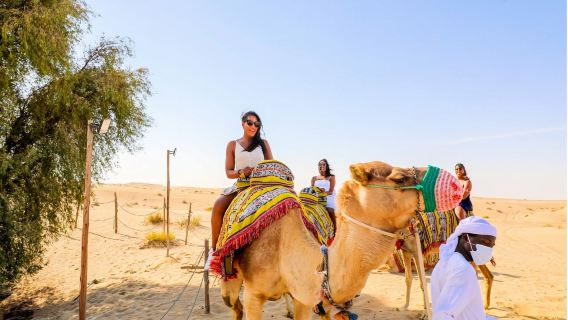 Dubai Desert Adventure [Open-top Jeep Ride | Camel Riding | Arabic Costume Dressing | Coffee Making]