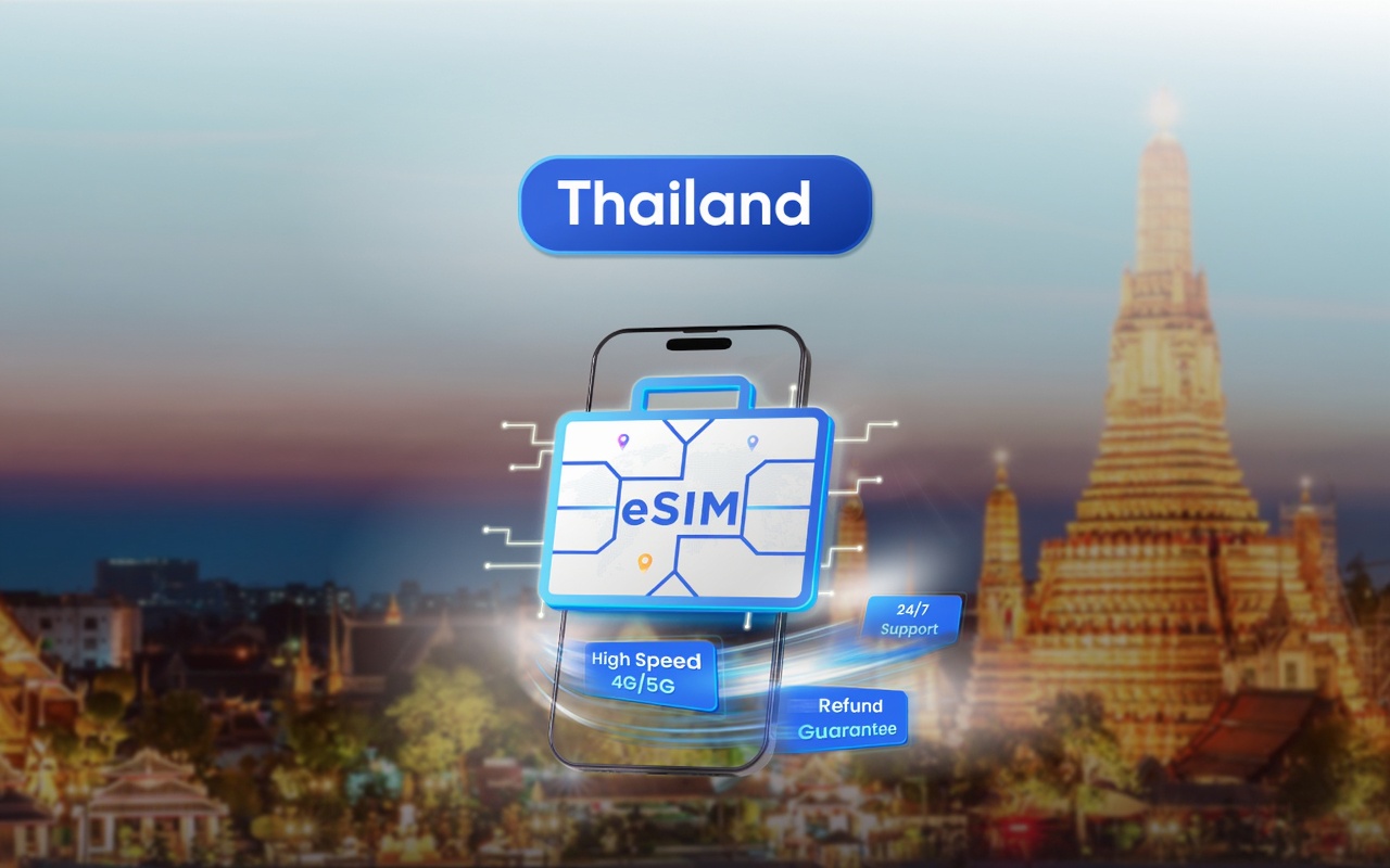 eSIM Thailand | Sehingga 99GB data | Sambungan 4G/5G| 1-30 hari