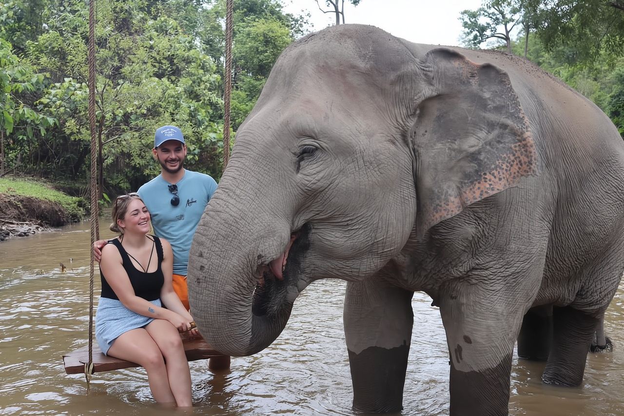 Chiang Mai: Elephant Sanctuary, Waterfall & Bamboo Rafting