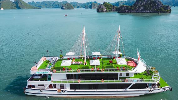 La mejor excursión de un día a la bahía de Halong en crucero de lujo (6 horas de navegación).