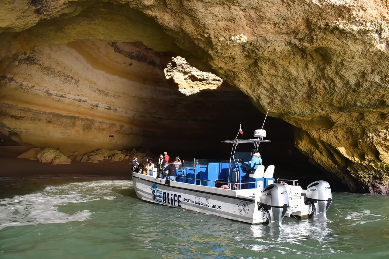 Da Lagos: Grotta di Benagil e crociera costiera in catamarano
