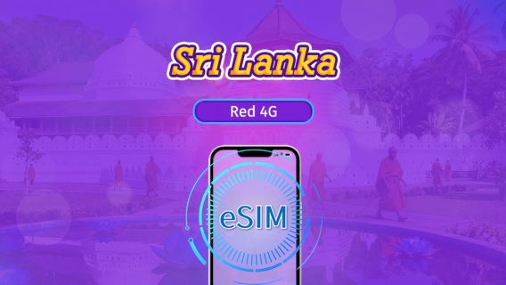 Sri Lanka | eSIM 4G | Pase diario/Paquete completo | Facturación 24H | 1-30 días | Código QR | Compatible con TikTok y ChatGPT