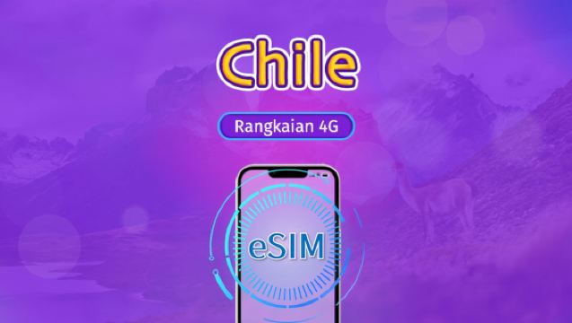 Chile | eSIM 4G | Pakej Harian/Pakej Data | Caj 24 Jam | 1-30 Hari | Kod QR