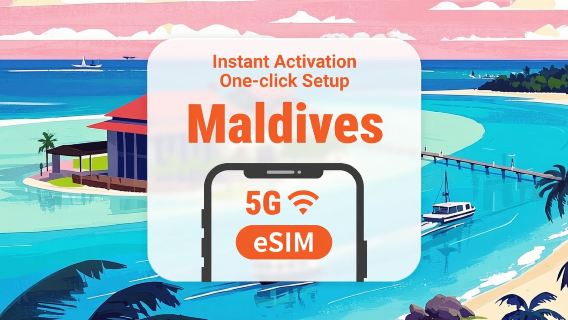 Maldiverna 5G eSIM | 3-30 dagars datatrafik | Snabb aktivering med ett klick | Ingen väntan på leverans | QR-kod