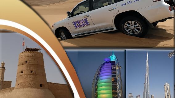 Tour della città di Dubai (vecchia e nuova), safari nel deserto, barbecue, giro in cammello, spettacoli