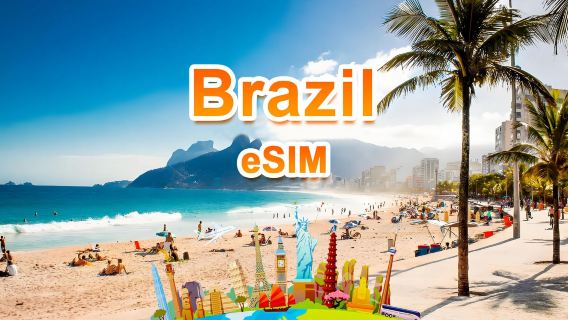 Brésil 5G eSIM|Forfait journalier/forfait total|1 Go/jour - total de 30 Go|1-30 jours|Format 24 heures|code QR