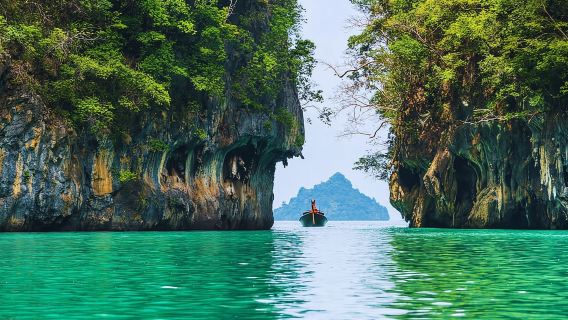 Krabi: 9-Inseln-Tour bei Sonnenuntergang mit dem Schnellboot