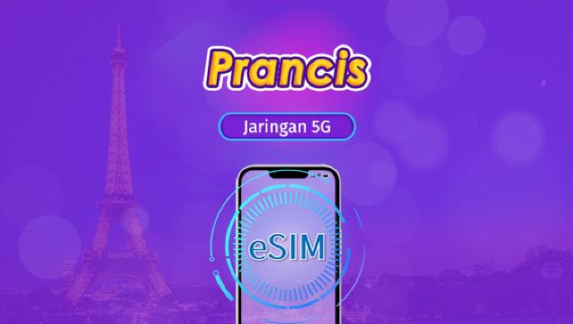 eSIM 5G Perancis | Mendukung TikTok, ChatGPT, dan Aplikasi Populer Global Lainnya | Paket Harian / Paket Total | Penagihan Berdasarkan Hari Kalender | 1–30 Hari | Kode QR