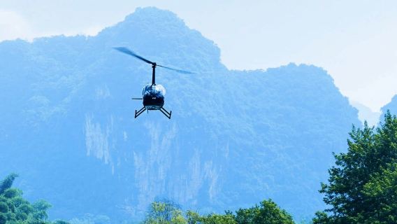 Yangshuo : expérience de vol panoramique en hélicoptère au-dessus de la rivière Yulong