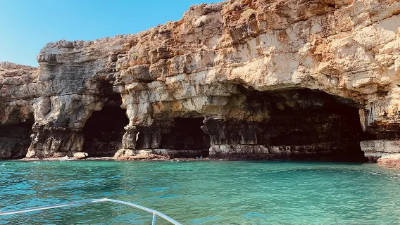 Boat tour of the Polignano a Mare caves with aperitif