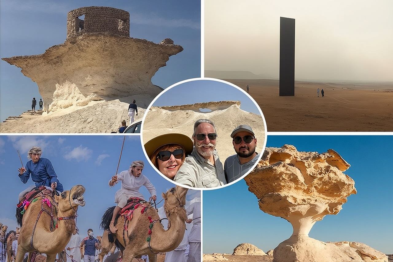 West Of Qatar, Mushroom Rocks, Camel Racing Track, Richard Serra 